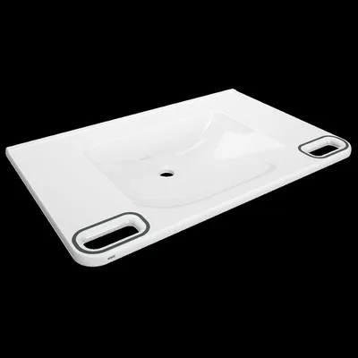 Produktbild von KWC Einzelwaschtisch, MEDCARE, MIRANIT, 850x150x550 mm, Weiß/grau, Griff