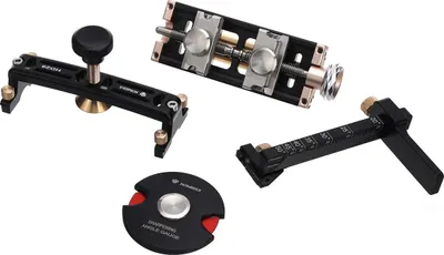 Produktbild von Holzbearbeitung Schärfgerät - HD29 Honing Guide - Für Stechbeitel & Hobeleisen - Spannbereich 0–70 mm - 4-teiliges Set aus Aluminiumlegierung im Etui
