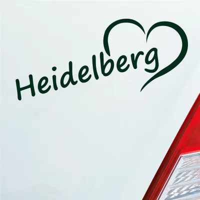 Produktbild von Auto Aufkleber Heidelberg Herz Stadt City Liebe Love 19x8 cm Dunkelgrün Sticker Heckscheibenaufkleber