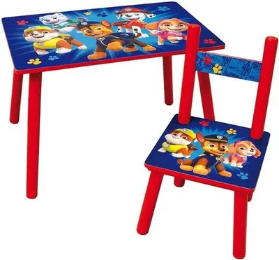 Image de Ensemble de table et chaise en bois (jouet), multicolore, 41 x 61 cm