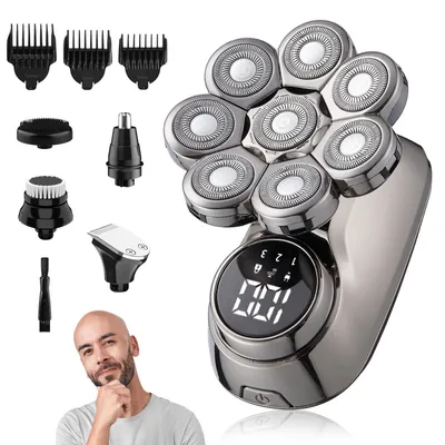 Obrázek produktu pro Elektrická holicí strojek Glatzen pro muže, 5 v 1, 8D, flexibilní holicí strojek pro hladké holení