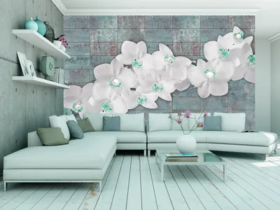 Produktbild von Vlies Fototapete 350x256 cm Tapeten Wandtapete XXL Blumen Beton b-A-0196-a-a
