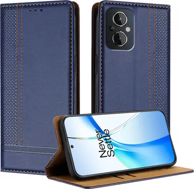 Produktbild von Handyhülle für OPPO Reno8 4G Leder Flip Klappbare Schutzhülle mit Standfunktion Blau