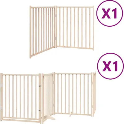 Obrázek produktu pro vidaXL 6dílná brána pro psy se skládacími dvířky 480 cm topolové dřevo