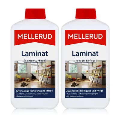 Produktbild von Mellerud Laminat Reiniger & Pflege 1L - Mit Kantenschutzformel (2er Pack)