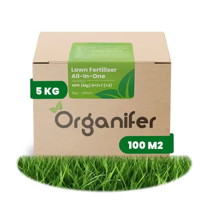 Obrázek produktu pro Hnojivo na trávník All-In-One (5 kg – pro 100 m2) - Organifer