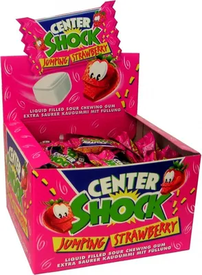 Produktbild von Center Shock Erdbeere Kaugummi extra sauer 100 Stück