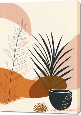Produktbild von Bild Harmonie Zen 70x100cm mit abstrakten Pflanzenformen und geometrischen Figuren
