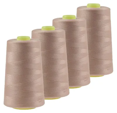 Produktbild von 4 x 4572m Qualitäts Overlock-Garn Overlock-Nähgarn  Farben 661 bis 700, Farbe:A690 rosabeige