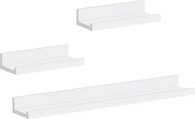 Produktbild von WOLTU Bilderleiste 3er Set, Fotoleiste Bilderregal Wandregal Bild Magazin Fotohalter, modern : Weiß 60 x 10 x 5cm Farbe: Weiß Size: 60 x 10 x 5cm