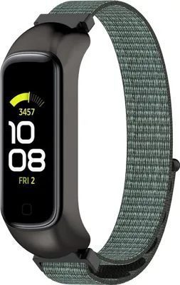 Produktbild von Strap-it Samsung Galaxy Fit 2 Nylon Armband (Grau-Grün)