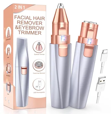 Produktbild von Augenbrauen Trimmer und Gesichtshaarentferner für frauen Rasierer Damen 2-in-1 Augenbrauenrasierer und Gesichtsrasierer Haarentfernung Gesicht Violett