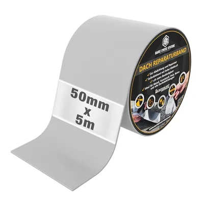 Produktbild von Dach Reparaturband selbstklebend MicroSealant® wasserfestes Klebeband | Grau | 5m länge | 5cm breite |