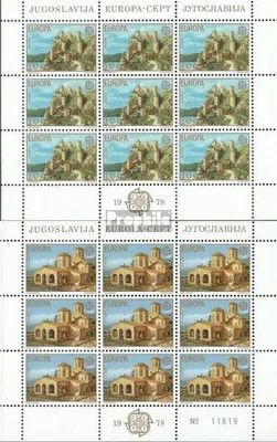 Produktbild von Briefmarken Jugoslawien 1978 Mi 1725Klb-1726Klb Kleinbögen (kompl.Ausg.) postfrisch Baudenkmäler