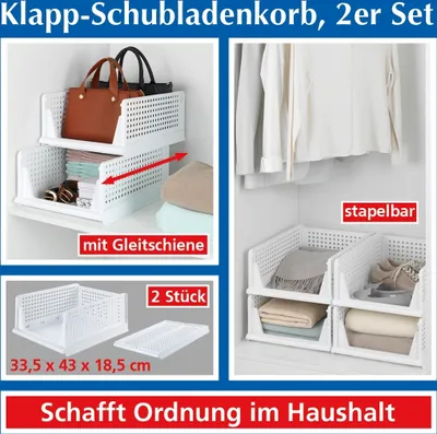 Productafbeelding van Wenko inklapbare ladeschaal, set van 2 – 33,5 x 43 x 18,5 cm