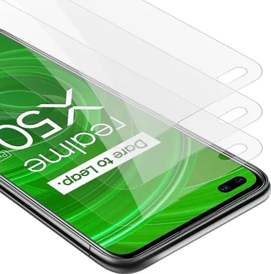 Produktbild von Cadorabo 3x Schutzfolie für Realme X50 PRO in KRISTALL KLAR Gehärtetes Tempered Display-Schutzglas Panzerfolie