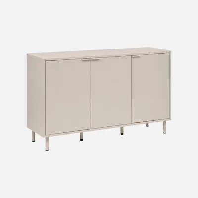 Produktbild von sweeek - Sideboard mit Holzdekor und Metall 3 Türen 120cm - Beige