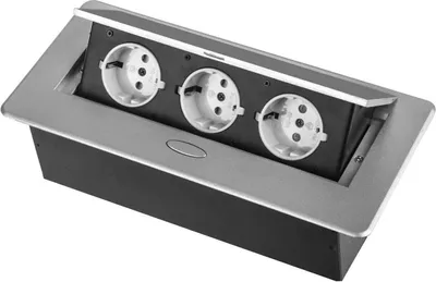 Produktbild von Einbausteckdose Tischsteckdose Fußbodensteckdose Bodensteckdose Wand Steckdose Silber