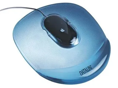Podložka pod myš, gélová, ESSELTE "Crystal", priehľadná modrá