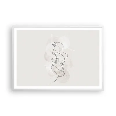 Produktbild von Gerahmtes Poster - Weißer Rahmen - Einzeilig Mann Frau - 100x70 cm - Wand Bild - Wanddeko - Wandbilder - Kunstposter - Wandposter - Bilderrahmen - Bilder - Kunstdruck - P2WAA100x70-4629