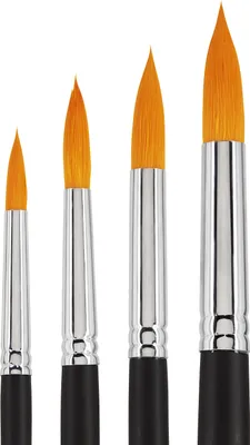 Produktbild von VBS Rundpinsel BASIC Set 4 Stück Pinselset für Acryl und Aquarell Malerei