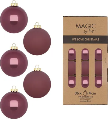 Produktbild von Weihnachtskugeln Glas 4cm 36 Stück - Dusty Rose