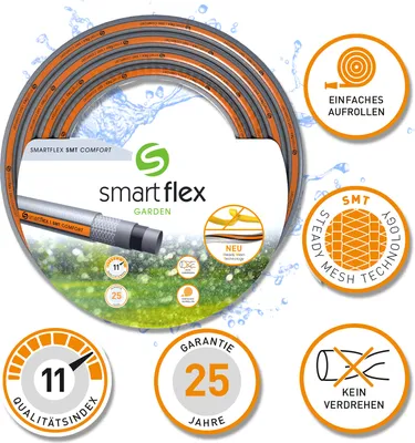 Produktbild von Smartflex Gartenschlauch SMT Comfort 1/2 Zoll 12,5mm 25m 14bar Wasserschlauch