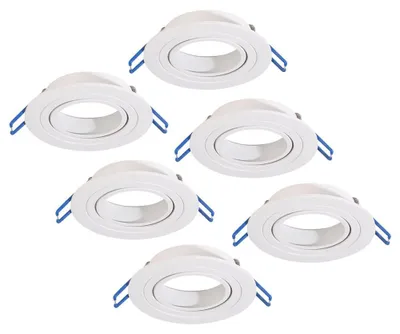 Produktbild von hoftronic LED Einbaustrahler 6er Set GU10 schwenkbar Weiß IP20