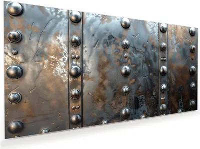 Produktbild von Glasbild 60x30cm in XXL für Wohnzimmer, Schlafzimmer Motiv Metallstruktur