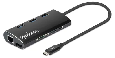 Image de Manhattan 152440 MANHATTAN USB -C 3.2 Gen 1-Adapter,HDMI,USB,USB-C-PD,RJ45,SD