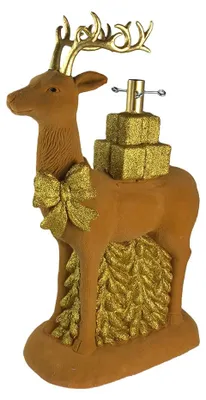 Productafbeelding van Clayre & Eef kerstboomstandaard, model "Hert", 49x25x74 cm, bruin, keramiek