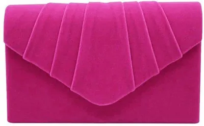 Produktbild von Fuchsia geplooste Clutch für Damen, Abendveranstaltung, Party