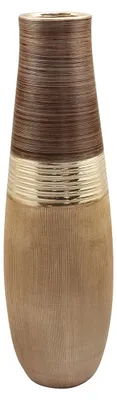 Obrázok produktu pre Podlahová váza Gilde, značka Bradora, vzor: prúžky, materiál: keramika, farba: béžová, hnedá, balenie: 2 kusy, výška: 46,00 cm, šírka: 13,50 cm, hĺbka: 13,50 cm, kód: 47134