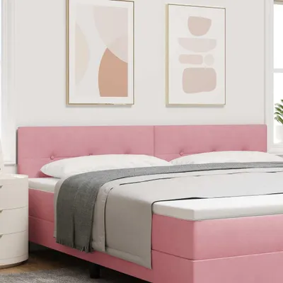 Produktbild von LED Kopfteil mit LED-Lichtleisten Rosa 200 cm Samt