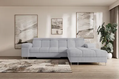 Produktbild von ALTDECOR Ecksofa mit Schlaffunktion und Bettkasten - COMA L - 271x203x79 - Braun Corner Sofa Eckcouch Couch L-Form, links/rechts angeordnet, Schlafcouch Ausziehbar Wohnlandschaft