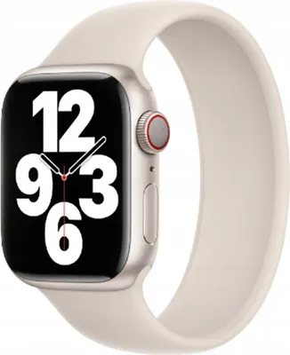 Productafbeelding van Apple Siliconen solobandje voor de Apple Watch | 44/45/46/49 mm - Maat 9 - Starlight