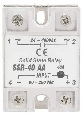 Solid-State-Relais SSR-40AA 40A AC-AC, 90-250V AC Eingang