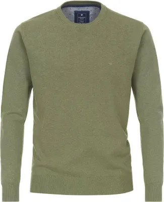 Produktbild von REDMOND Casual Herren Pullover Langarm Rundhals Regular-Fit Olivgrün XL