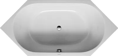 A top-down view of a white bathtub.