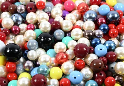 Produktbild von 1kg Bastelperlen Mix Bunt - Große Perlen zum Auffädeln 10-40mm - Schmuckherstellung DIY Set