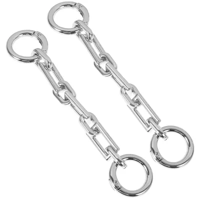 2er Set Taschenverlängerungsketten aus Metall, Silber, DIY