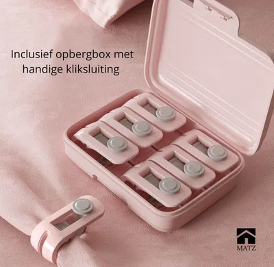 Productafbeelding van CHPN – Dekbedclips – Dekbedclips – 6 roze dekbedclips – stevig en inclusief opbergbox – perfect voor lakens, clips en andere accessoires.