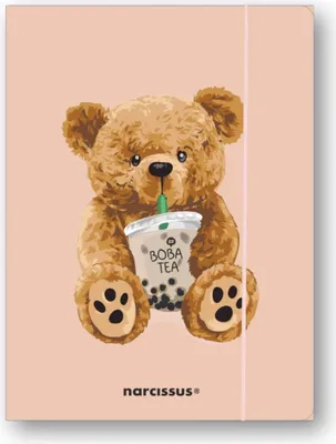 Produktbild von Teczka A4 z gumką Teddies Miś z herbatą bąbelkową