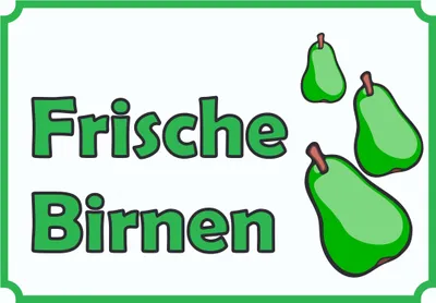 Produktbild von Verkaufsschild Schild Frische Birnen zu verkaufen A3 selbstklebend