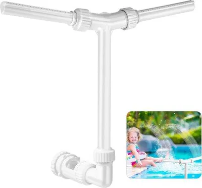 Obrázek produktu pro Univerzální vodní fontána Dual Spray – fontána do bazénu pro zapuštěné i nadzemní venkovní bazény – adaptér pro výtokovou trubku 38/56 cm