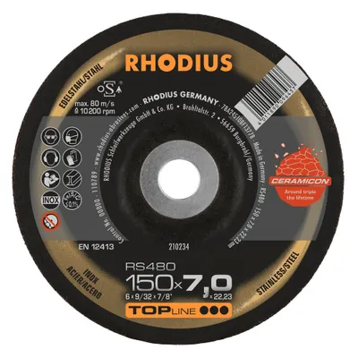 Produktbild von Rhodius Schruppscheibe RS480 115 x 7,0mm Inox