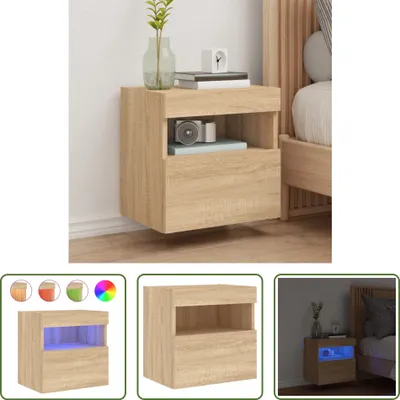Produktbild von The Living Store TV-Wandschrank mit LED-Leuchten Sonoma-Eiche 40x30x40 cm