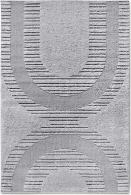 Zdjęcie produktu dla Dywan pluszowy do salonu 120x170cm, szary nowoczesny wzór