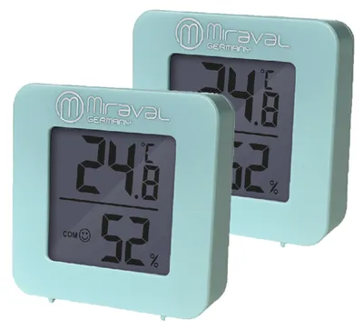 Produktbild von Miraval Thermo-/Hygrometer 2er Set Hygrometer Komfortanzeige Thermometer