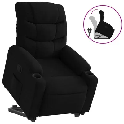 Image de vidaXL Fauteuil relax avec releveur Noir Tissu